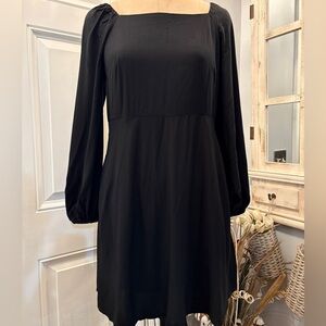 GAP Black Long Sleeve Women's Mini  Babydoll Dress‎ Small NWT Goth Fairy Grunge